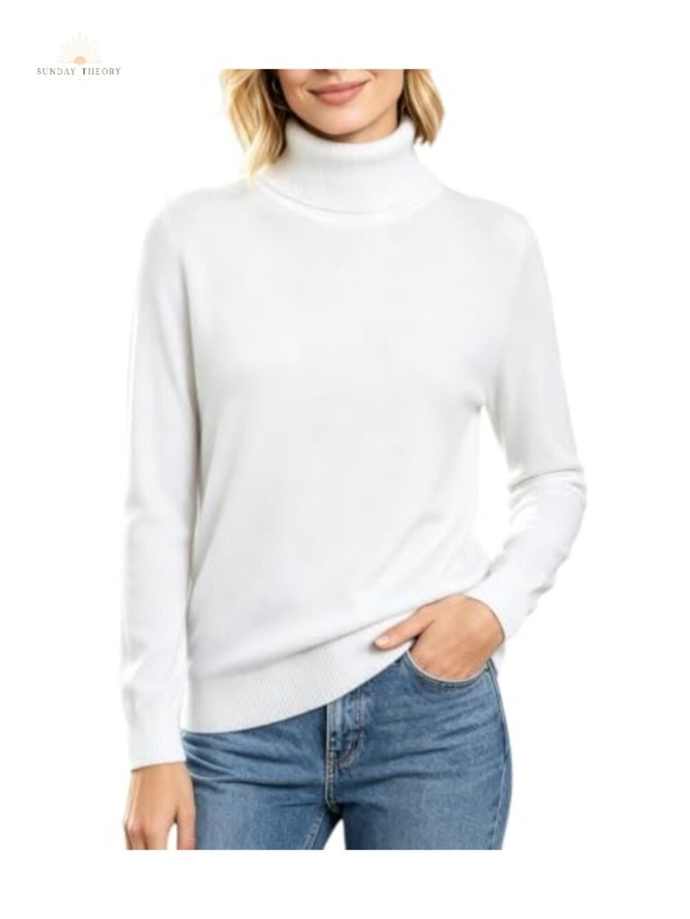 Turtleneck Sweater Long Sleeve Pullover Knit Top Casual Winter